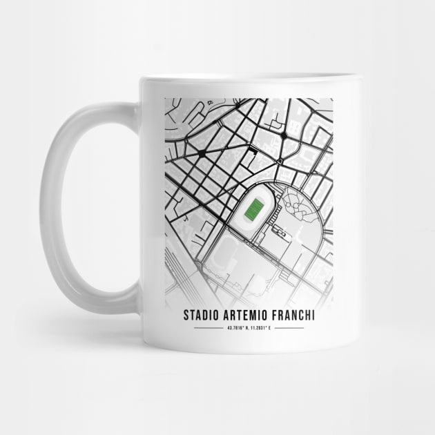 Stadio Artemio Franchi Map Design - White by TopFootballStadiums